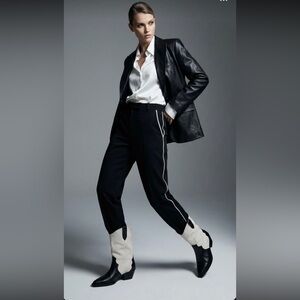 Dolce Vita Black and Cream Heeled Boots